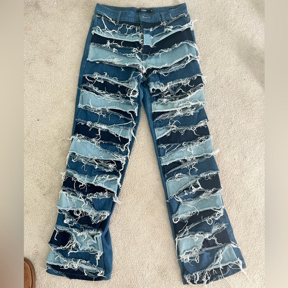 Jaded London Layered distressed jeans
